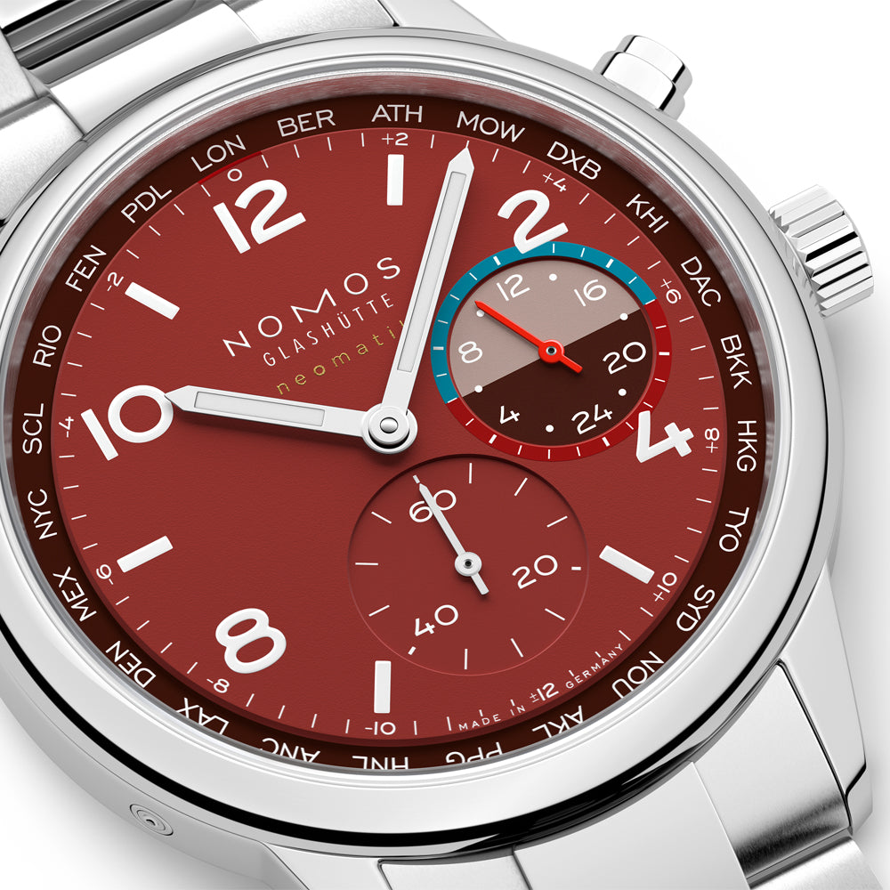 Nomos Club Sport Neomatik Worldtimer Magma Limited Edition